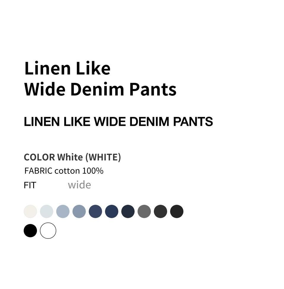 MUSINSA | MUSINSA STANDARD Linen-like Wide Denim Pants [White]