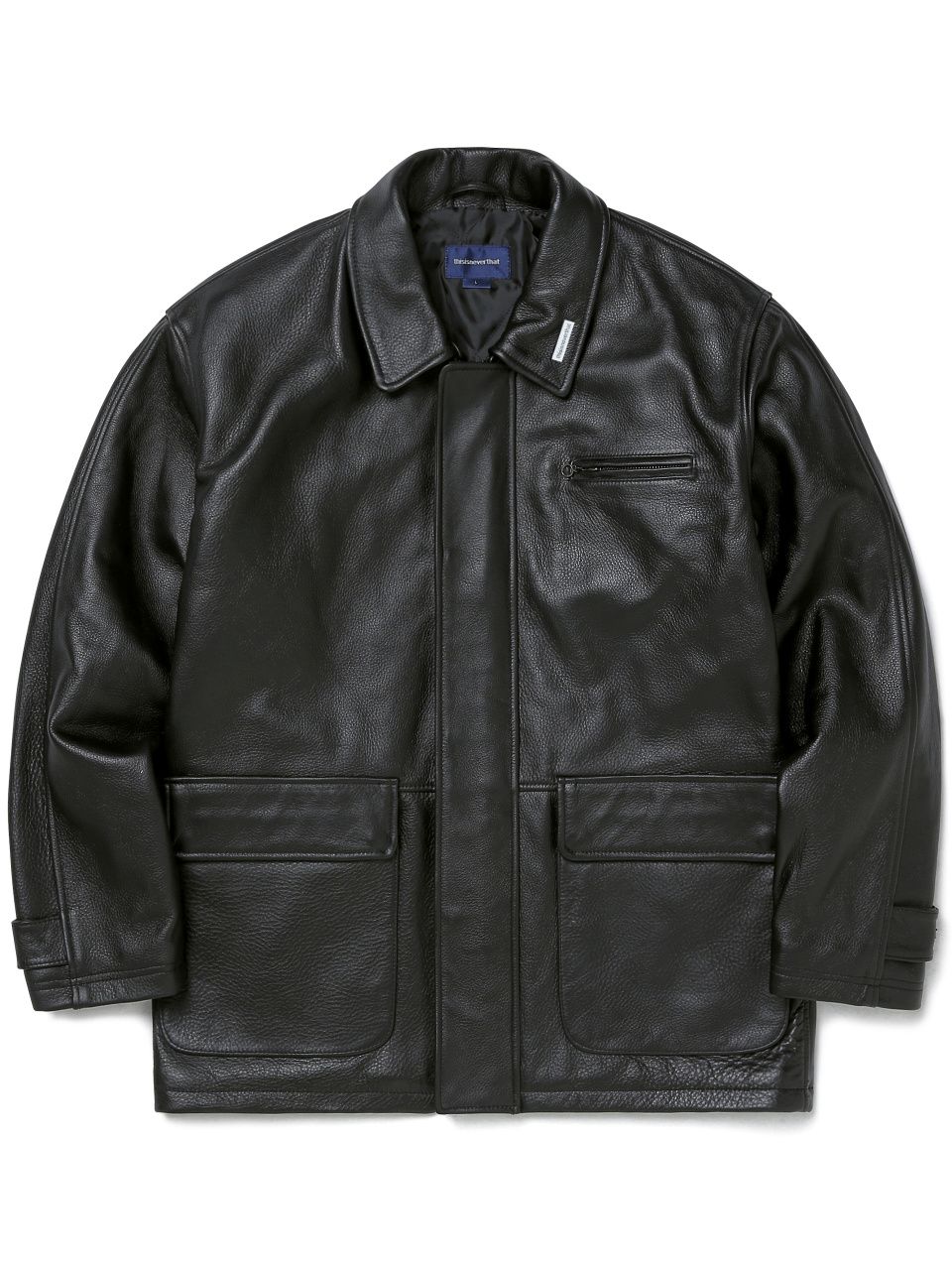 MUSINSA公式 | thisisneverthat Leather Overcoat Black