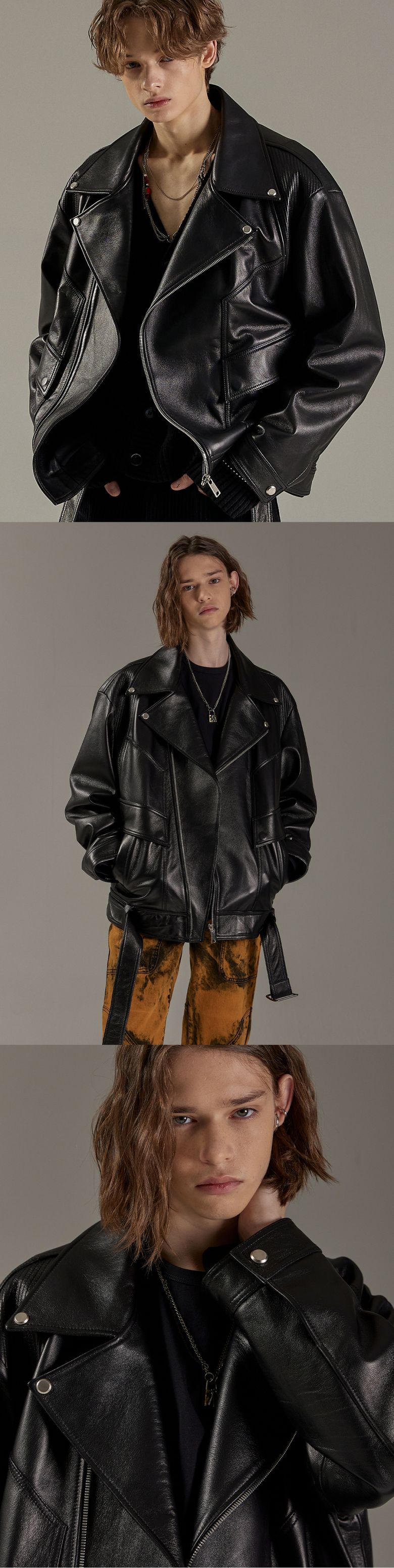 MUSINSA公式 | MAISON MINED BLACK LEATHER LAMB RIDER JACKET