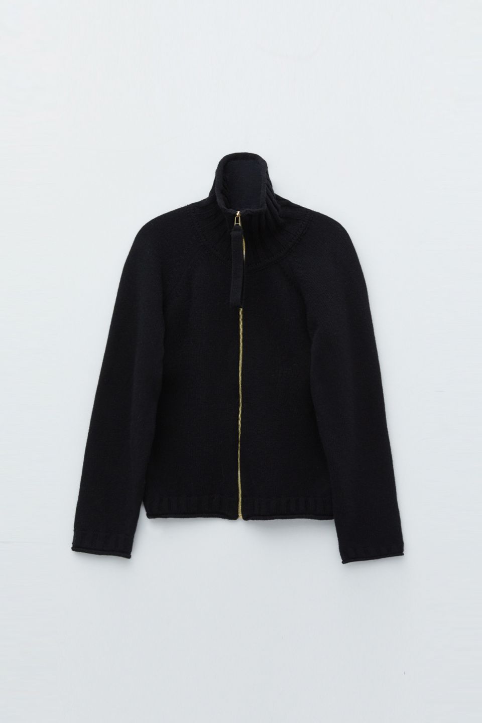 Matin Kim ブラック ジップアップニット Matin Kim マーティン キム ジップアップニット セーター 長袖