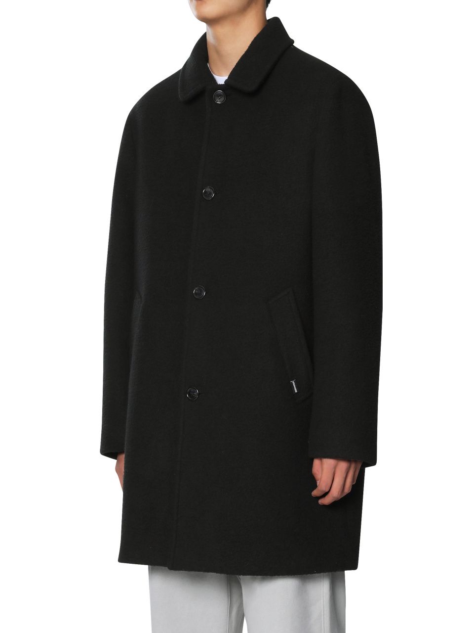 MUSINSA | thisisneverthat Wool Trench Coat Black