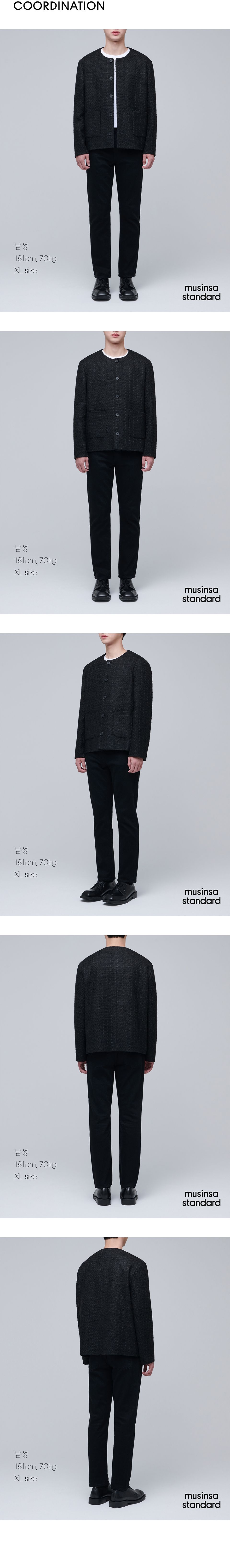 MUSINSA | MUSINSA STANDARD ROUND NECK TWEED JACKET [BLACK]