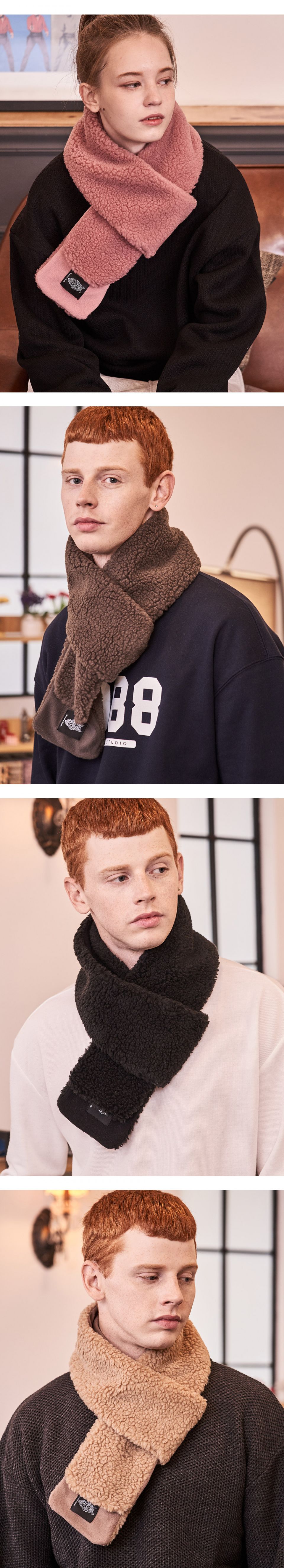 MUSINSA公式 | AWESOME STUDIO Reversible Boa Hair Muffler Gray