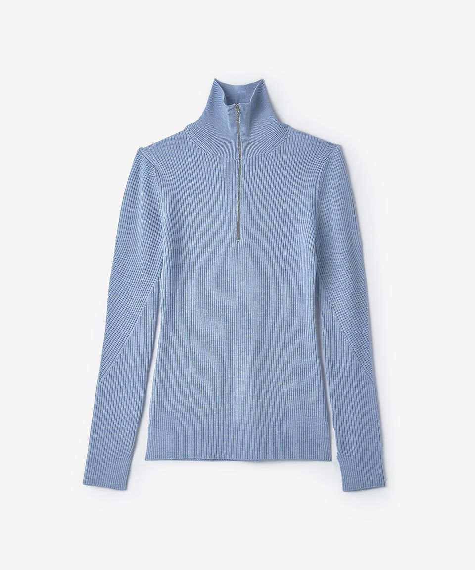 MUSINSA公式 | GANNI Half Zip Pullover Knit - Blue / K1706694