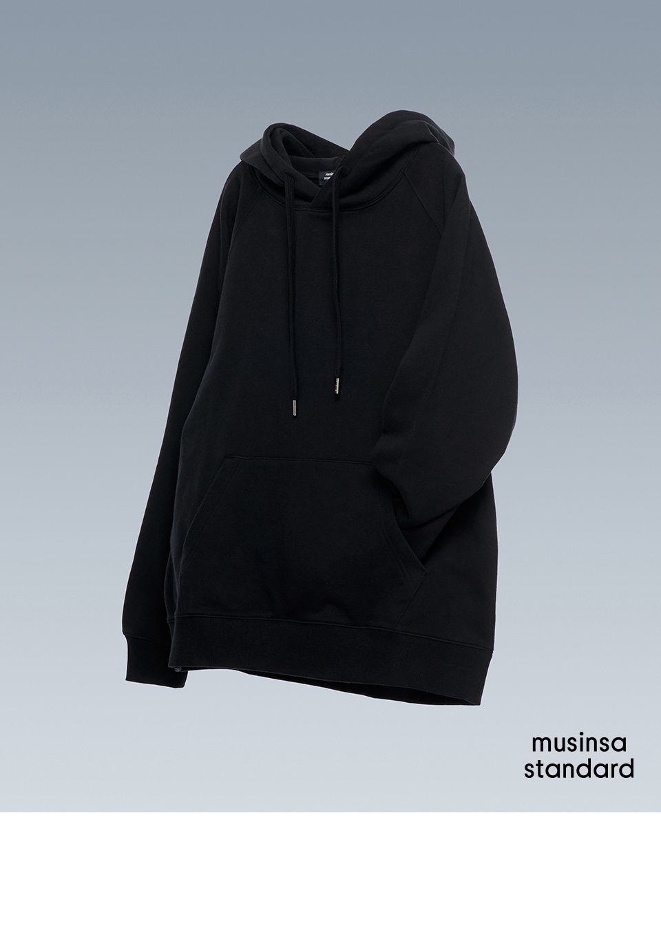 MUSINSA | MUSINSA STANDARD HOODED SWEATSHIRT [BLACK]