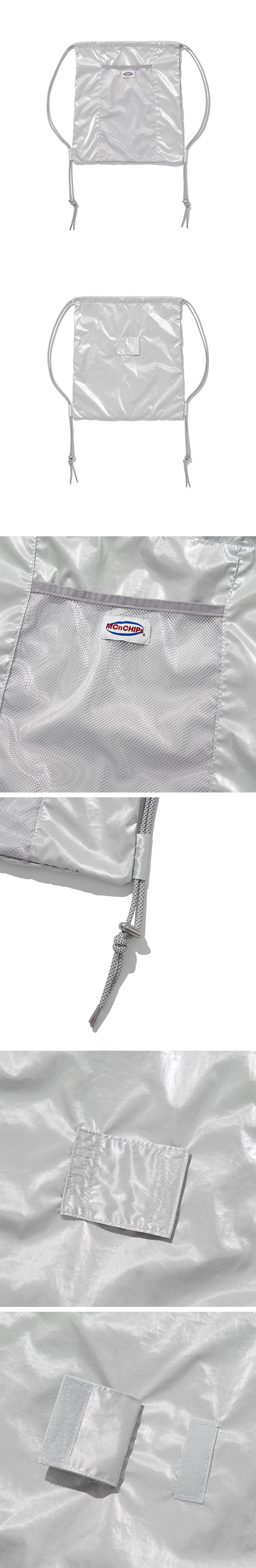 MUSINSA公式 | MCNCHIPS Metal velcro gym sack (silver)