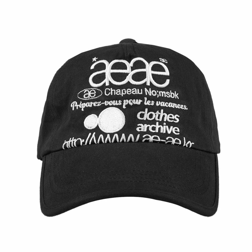 MUSINSA | AEAE WEB LOGO 5PANNEL CAP [BLACK]