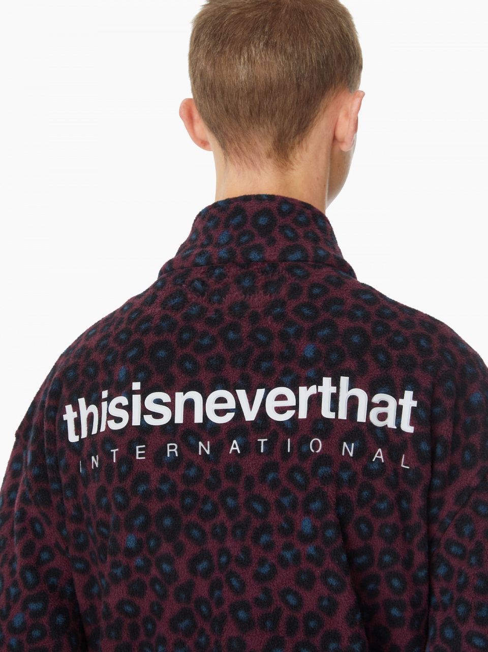 MUSINSA公式 | thisisneverthat INTL. Fleece Jacket Leopard Burgundy