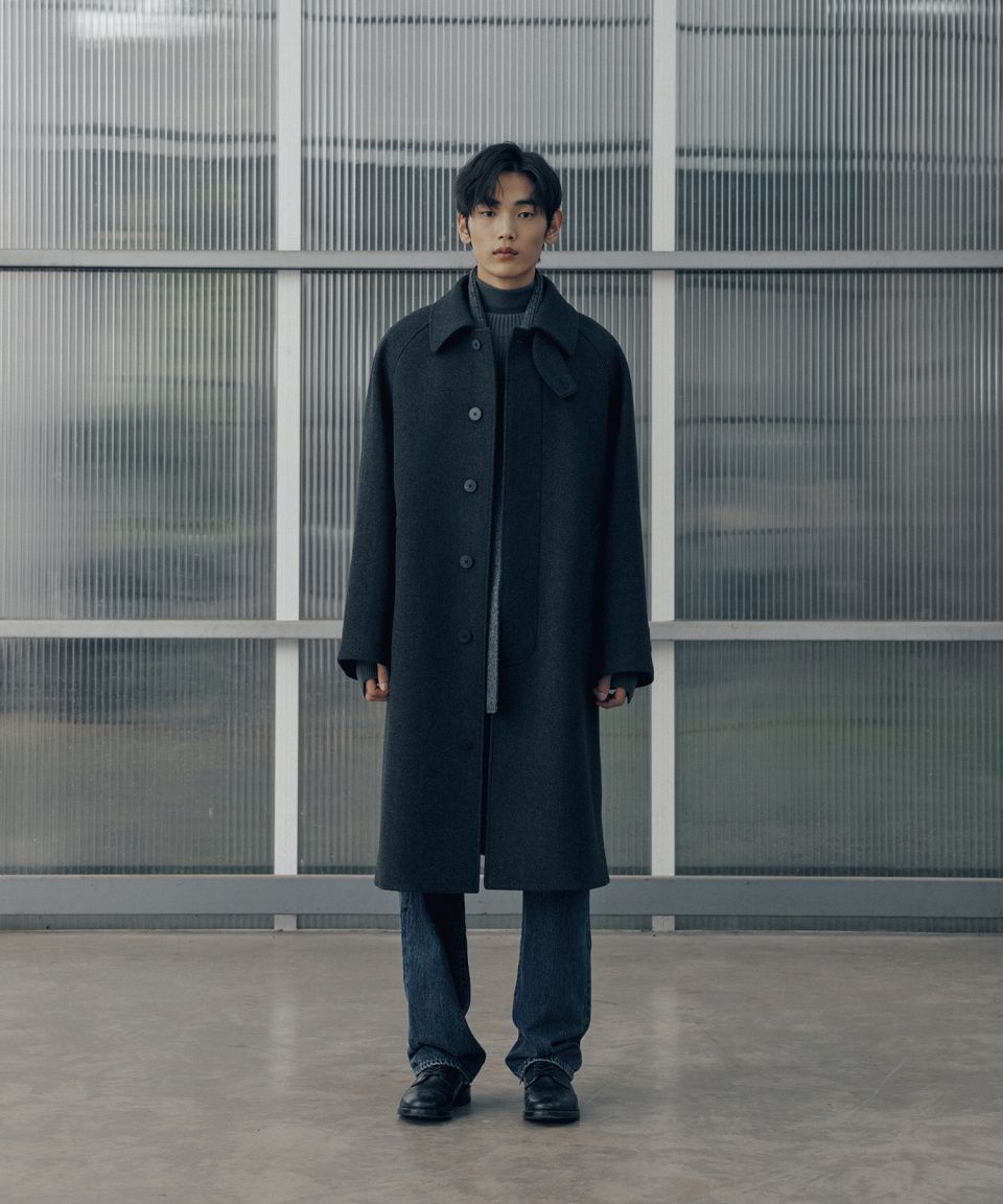 MUSINSA | ANOTHER OFFICE Legacy Cashmere Balmacaan Coat (Heather