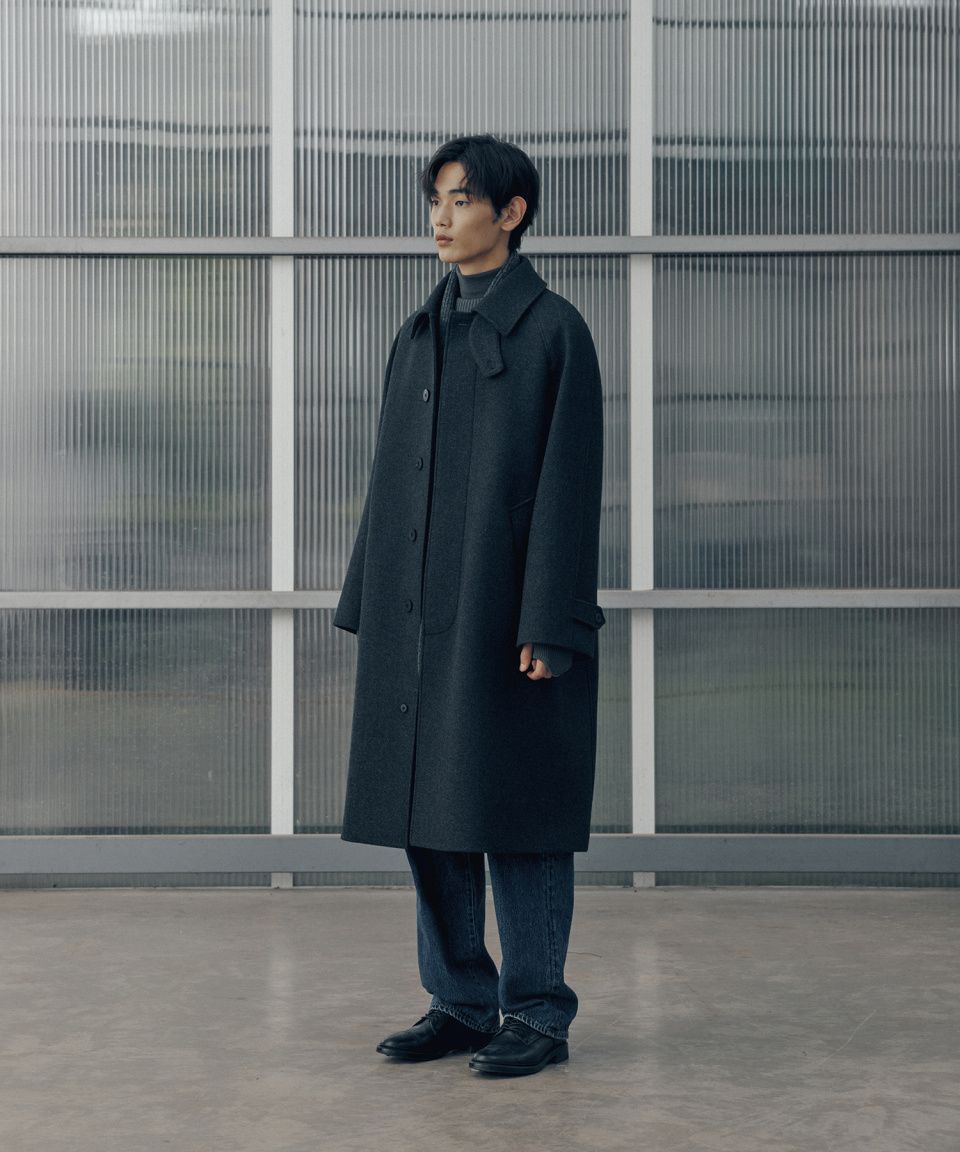 MUSINSA | ANOTHER OFFICE Legacy Cashmere Balmacaan Coat (Heather
