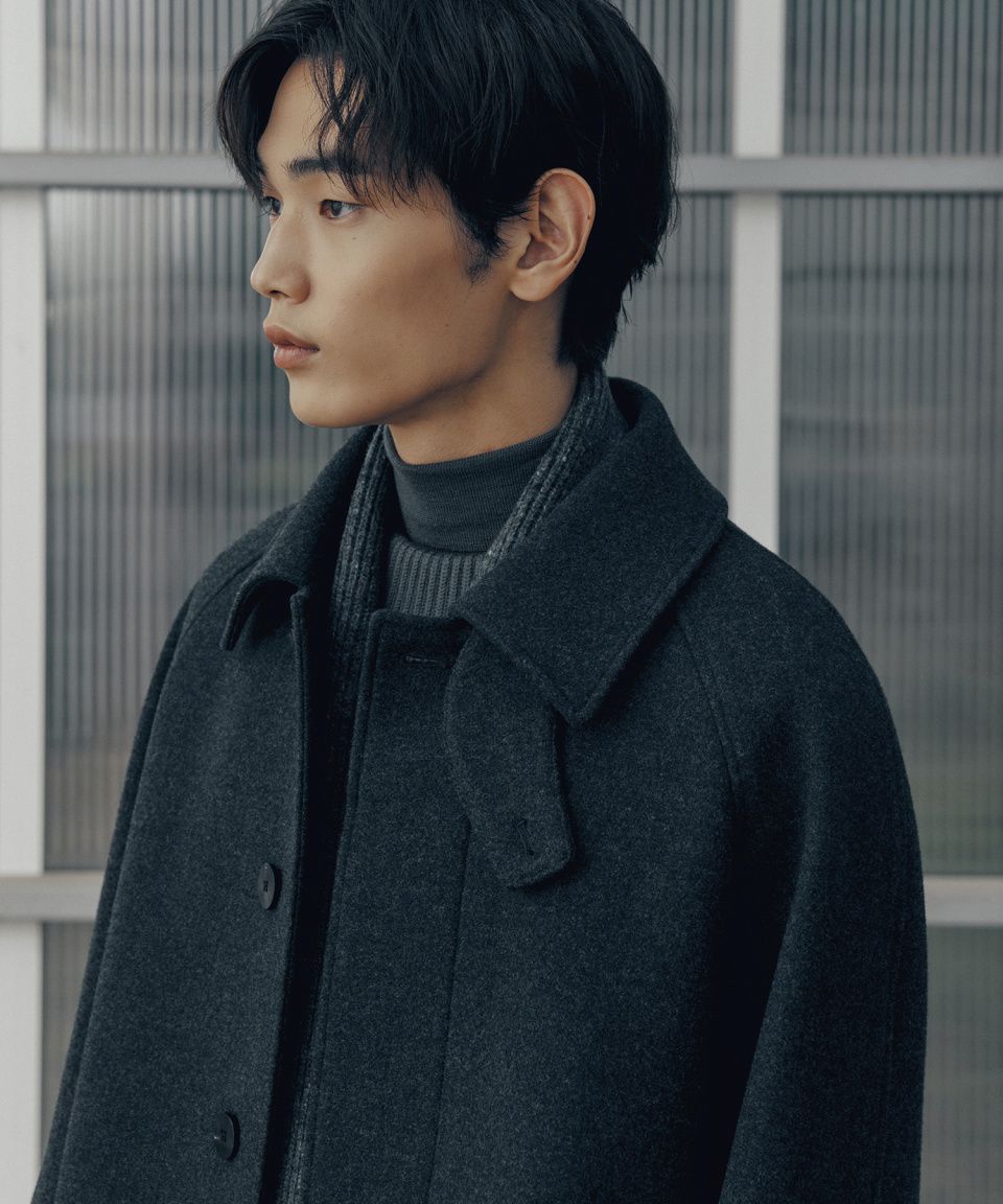 MUSINSA | ANOTHER OFFICE Legacy Cashmere Balmacaan Coat (Heather