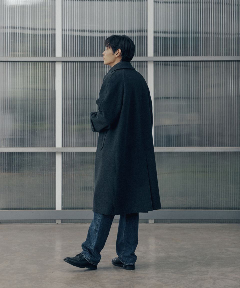 MUSINSA | ANOTHER OFFICE Legacy Cashmere Balmacaan Coat (Heather