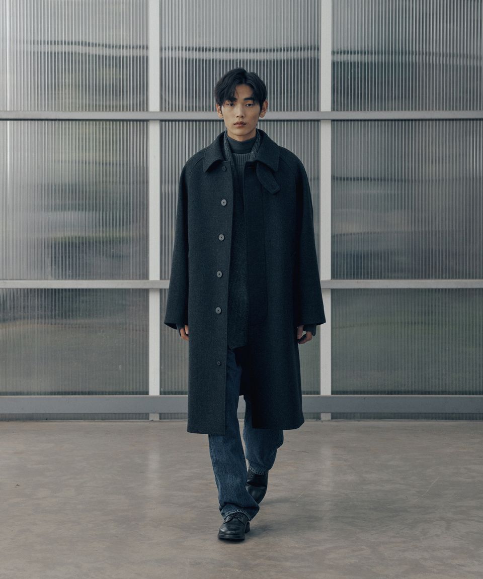 MUSINSA | ANOTHER OFFICE Legacy Cashmere Balmacaan Coat (Heather
