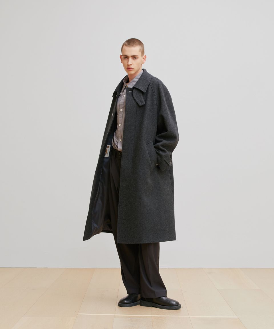 MUSINSA | ANOTHER OFFICE Legacy Cashmere Balmacaan Coat (Heather