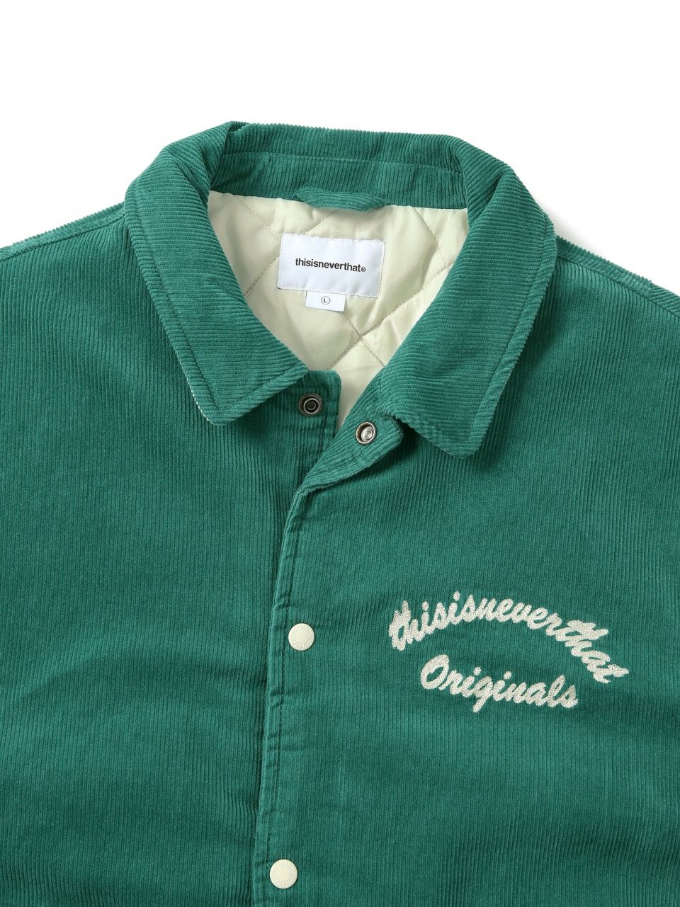 MUSINSA | thisisneverthat Originals Corduroy Varsity Jacket Green
