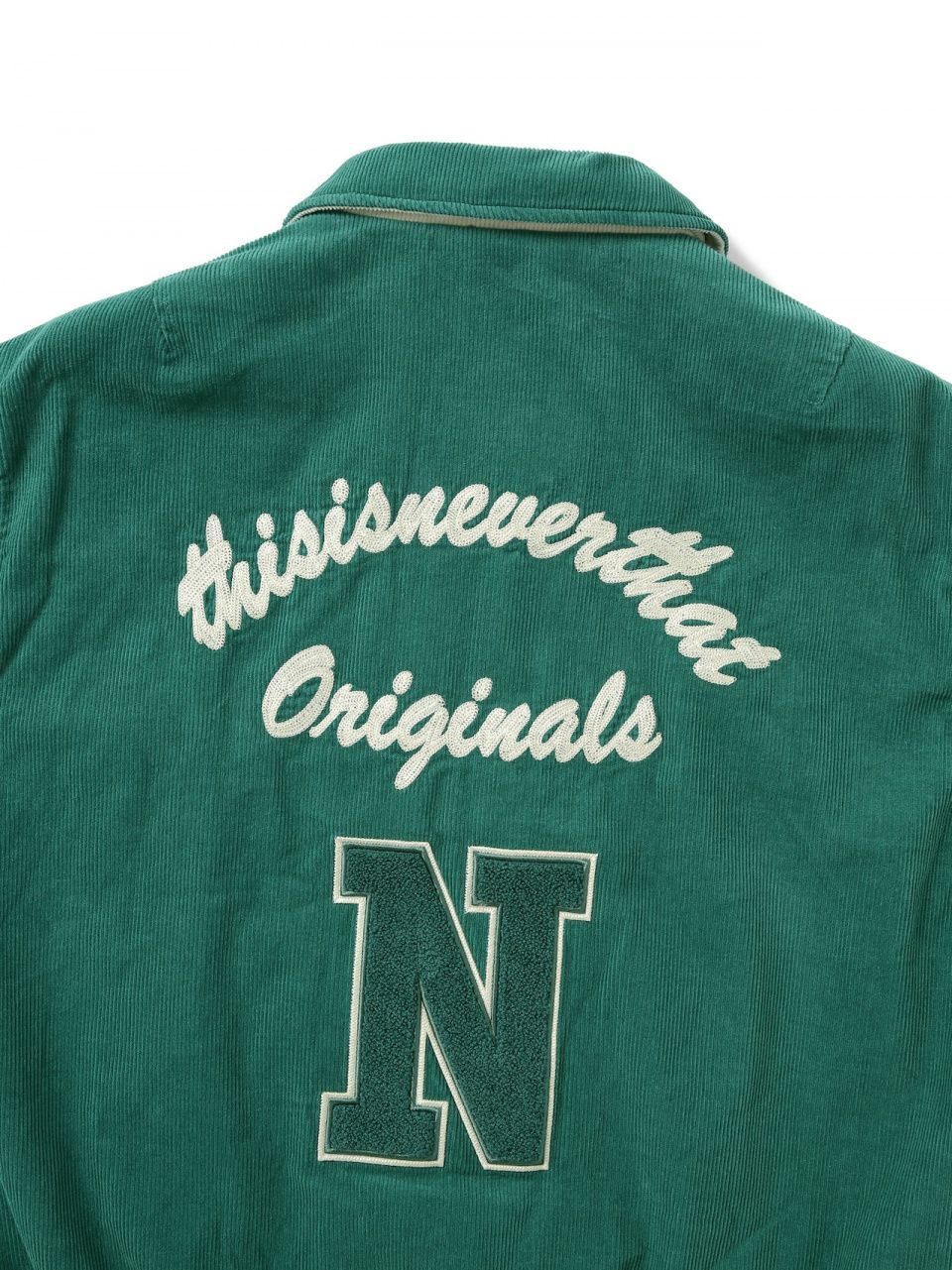 MUSINSA | thisisneverthat Originals Corduroy Varsity Jacket Green