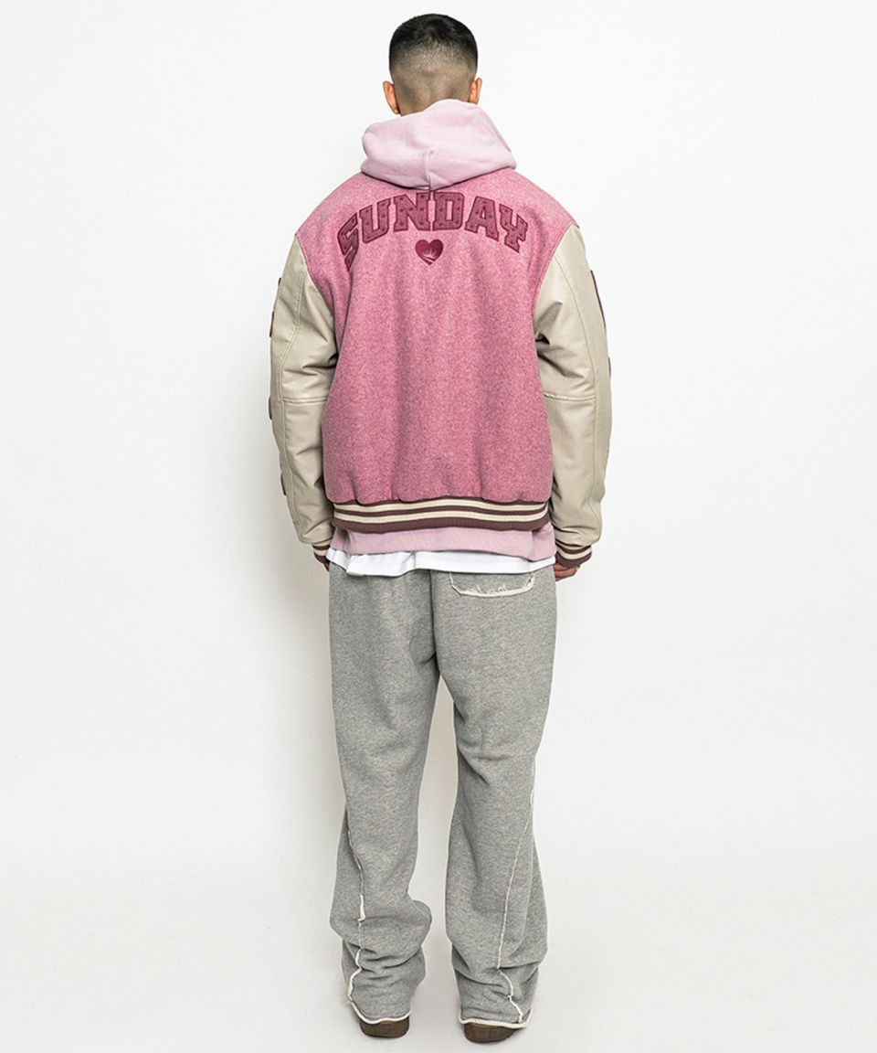 MUSINSA公式 | SUNDAY FRUIT MARKET SUNDAY VARSITY JACKET PINK
