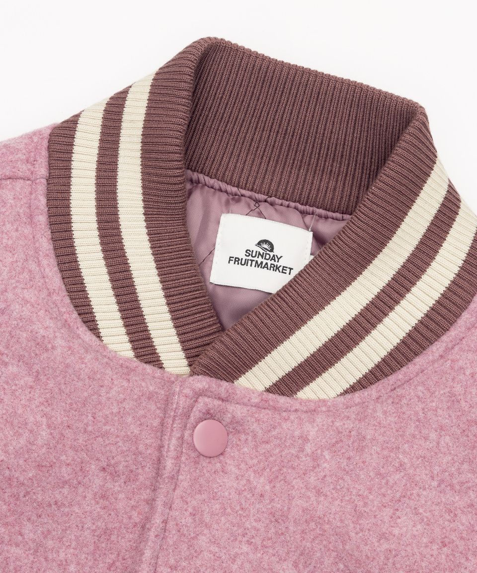 MUSINSA公式 | SUNDAY FRUIT MARKET SUNDAY VARSITY JACKET PINK