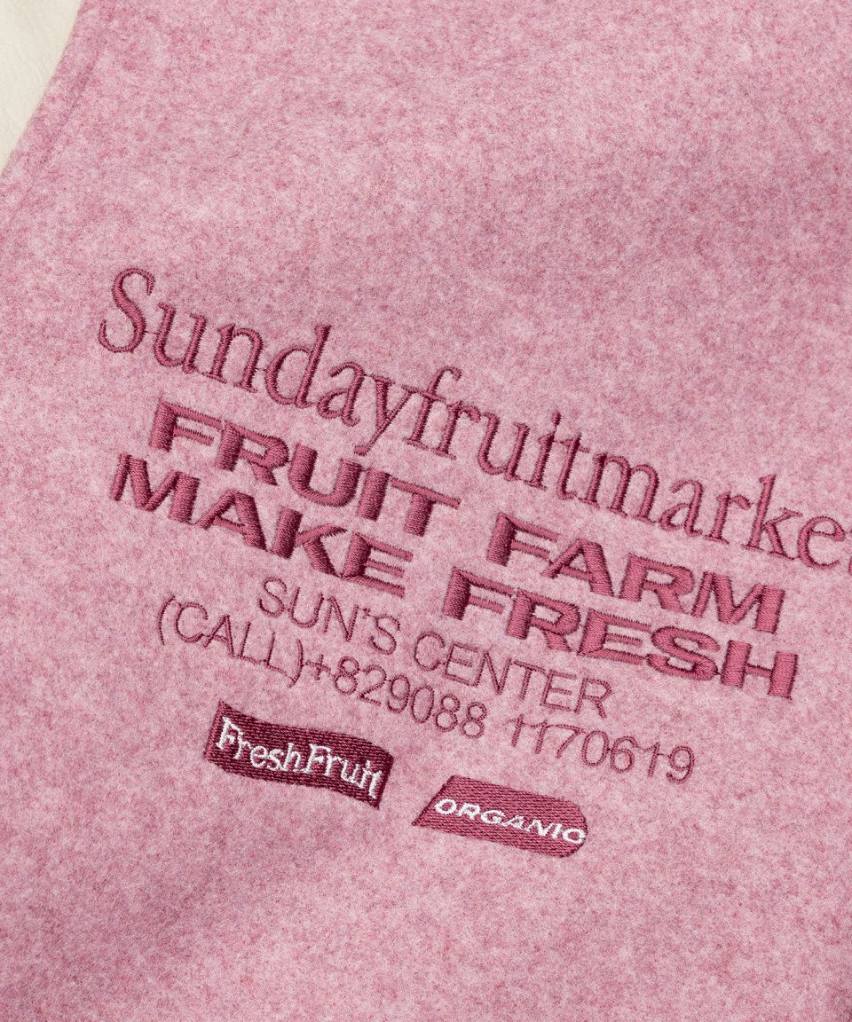 MUSINSA公式 | SUNDAY FRUIT MARKET SUNDAY VARSITY JACKET PINK