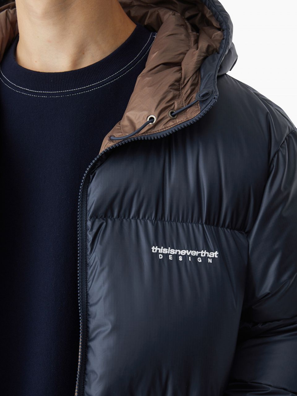 MUSINSA | thisisneverthat PERTEX® Recycled Down Jacket Navy