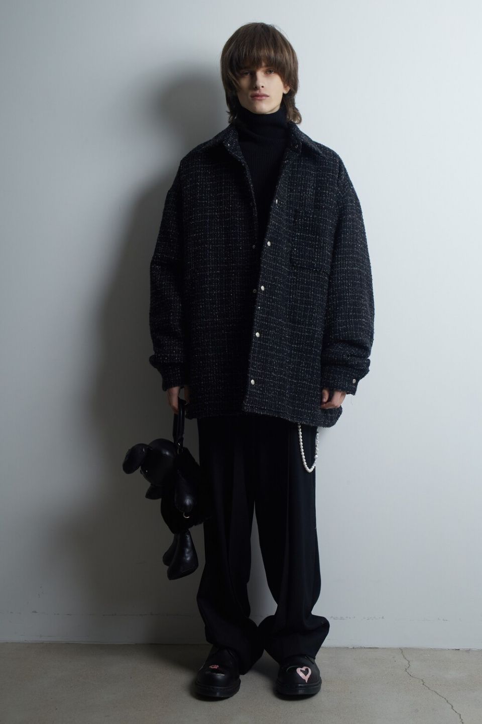 ジャケット・アウター TWEED CRASH JACKET(BLACK) MUSINSA公式 | CRUSHAGAIN black tweed padded jacket