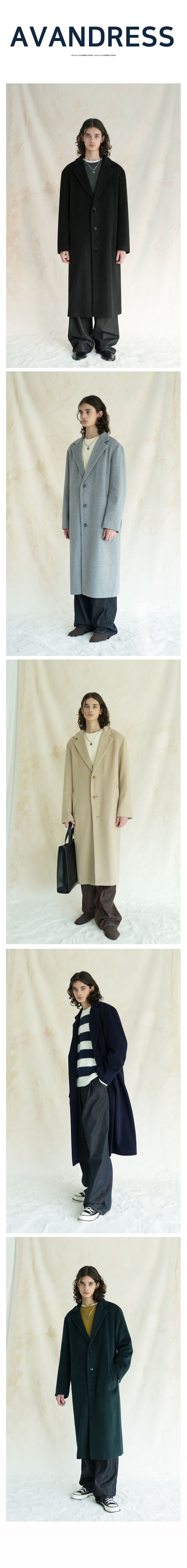 MUSINSA | AVANDRESS Unisex Flex Long Loose-fit Coat Dark Navy