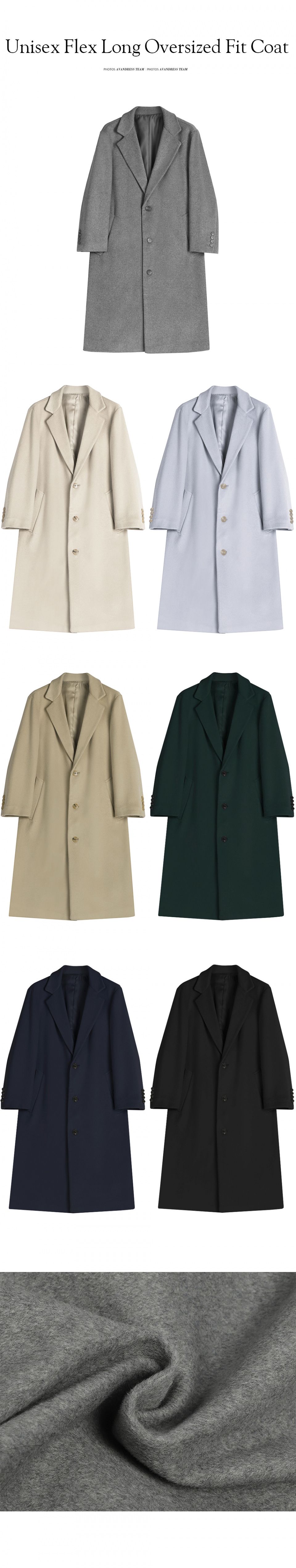 MUSINSA | AVANDRESS Unisex Flex Long Loose-fit Coat Dark Navy