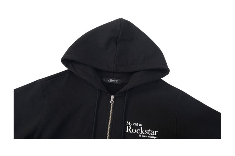 ☻☺︎です MUSINSA | JOEGUSH Smile Rockstar Hoodie Zip-Up (Black/White)