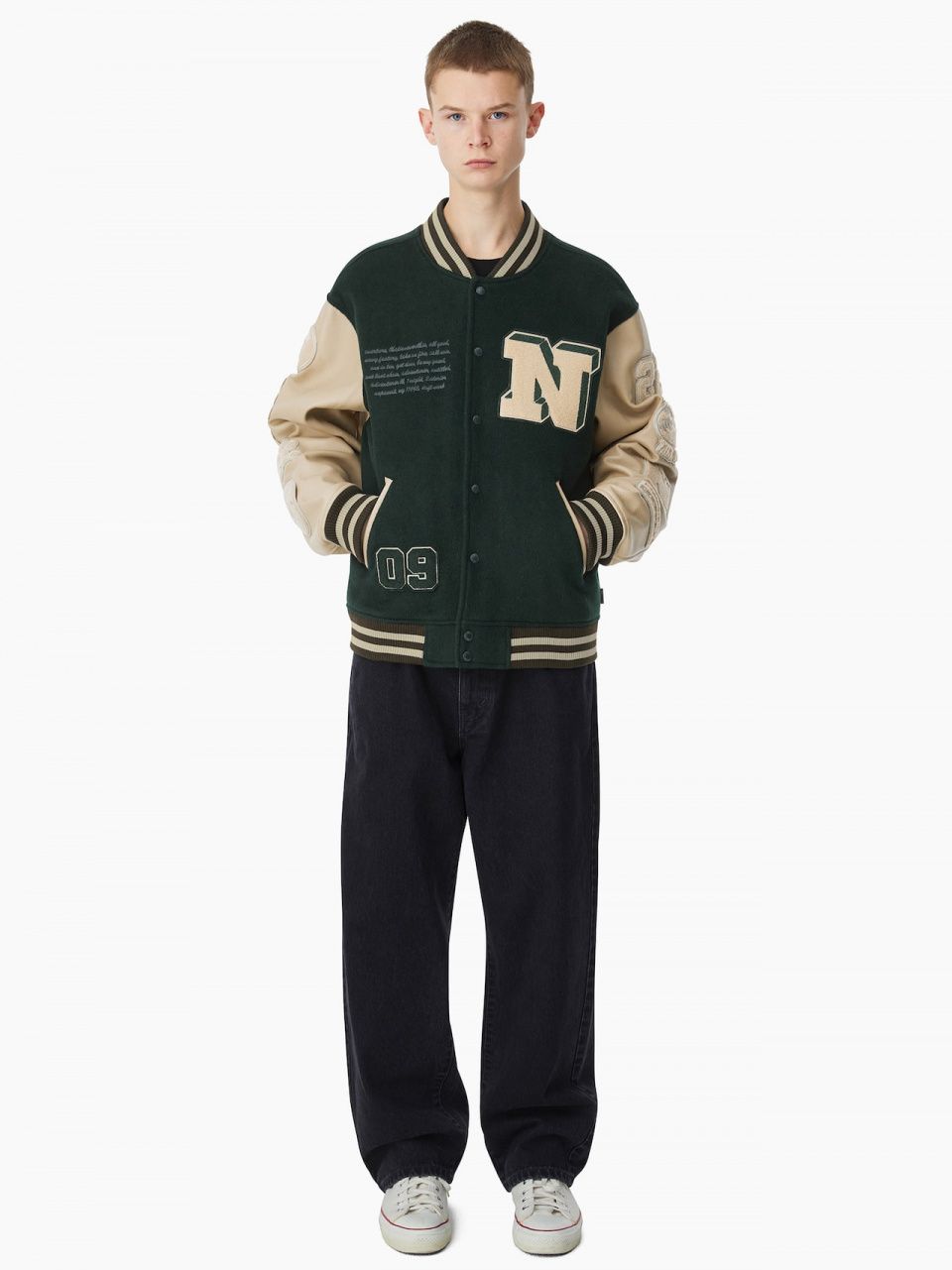 MUSINSA公式 | thisisneverthat Records Varsity Jacket Green