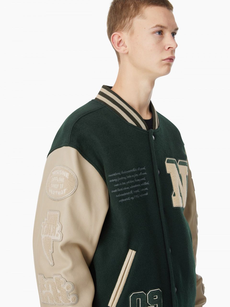 MUSINSA公式 | thisisneverthat Records Varsity Jacket Green