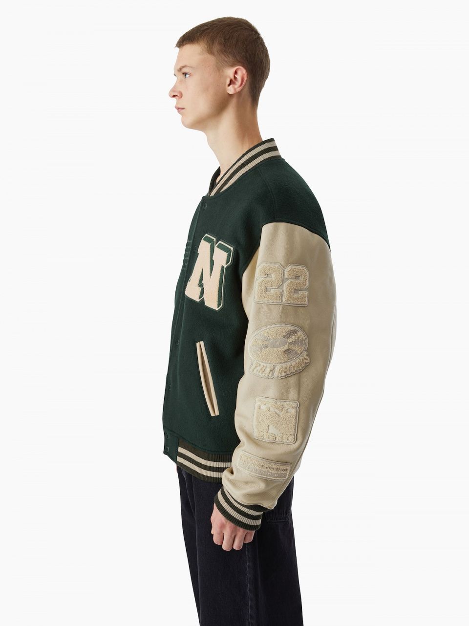 MUSINSA公式 | thisisneverthat Records Varsity Jacket Green