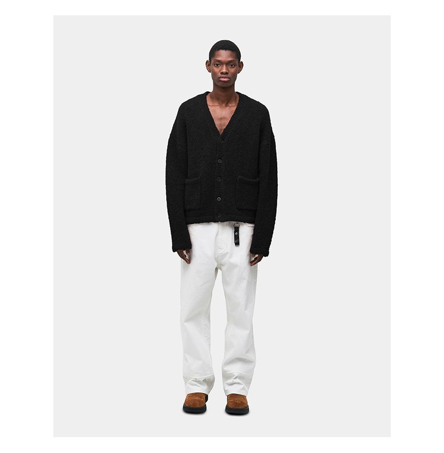 MUSINSA公式 | COOR Hairy Soft Alpaca Cardigan (Black)