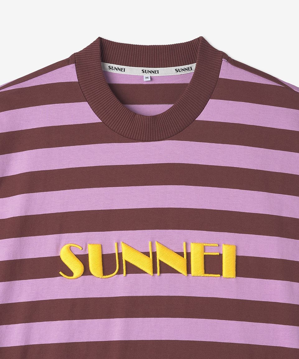 MUSINSA | SUNNEI Classic Big Logo Embroidered T-Shirt - Lilac