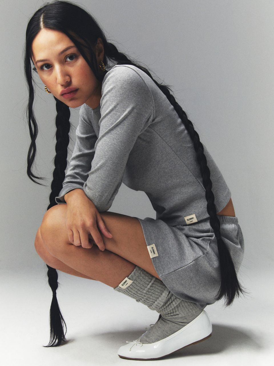 韓国GLOWNY LOUISA LONG SLEEVE グレー MUSINSA | GLOWNY G CLASSIC LONG SLEEVE (GRAY)