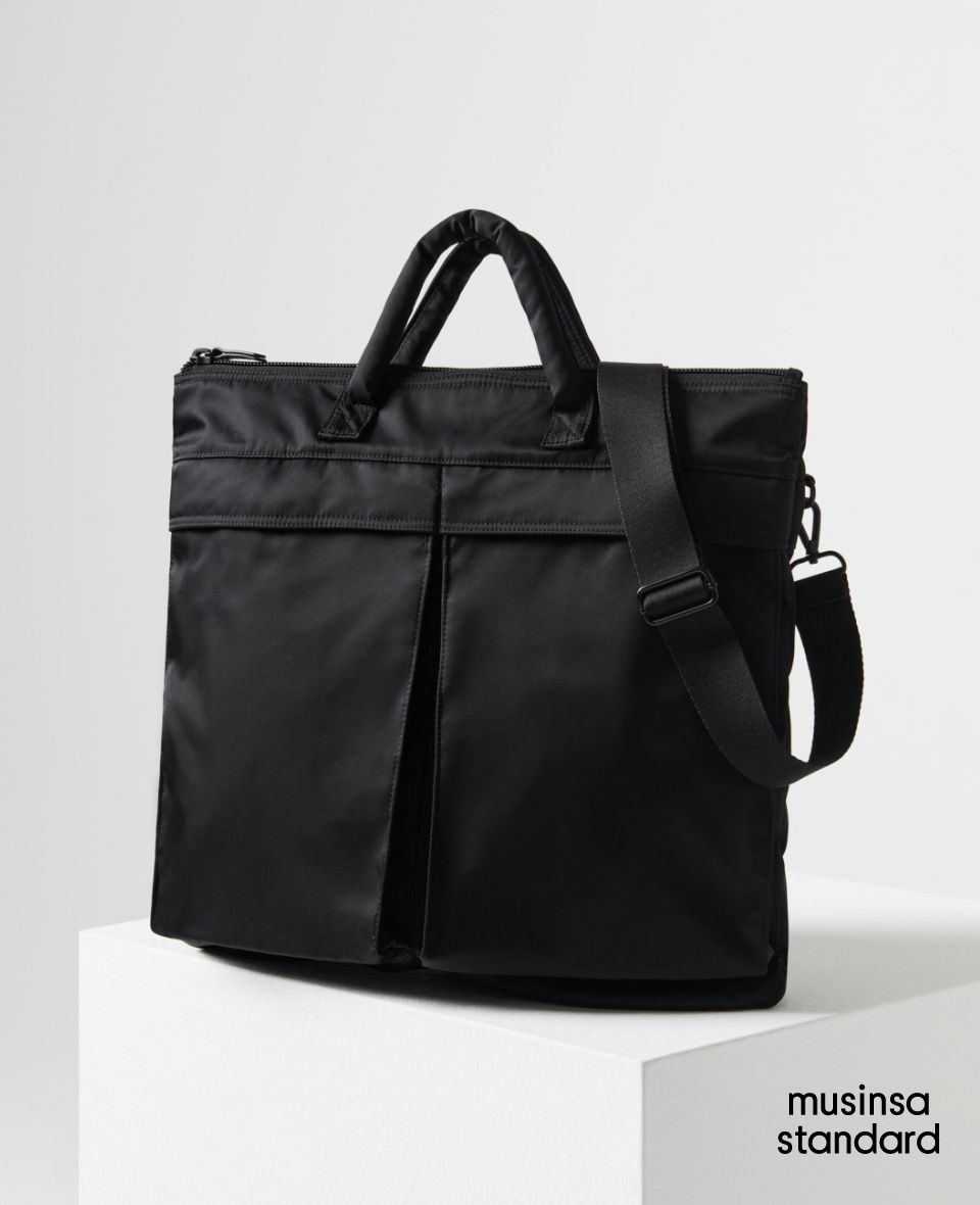 MUSINSA | MUSINSA STANDARD Nylon Two Way Helmet Bag [Black]