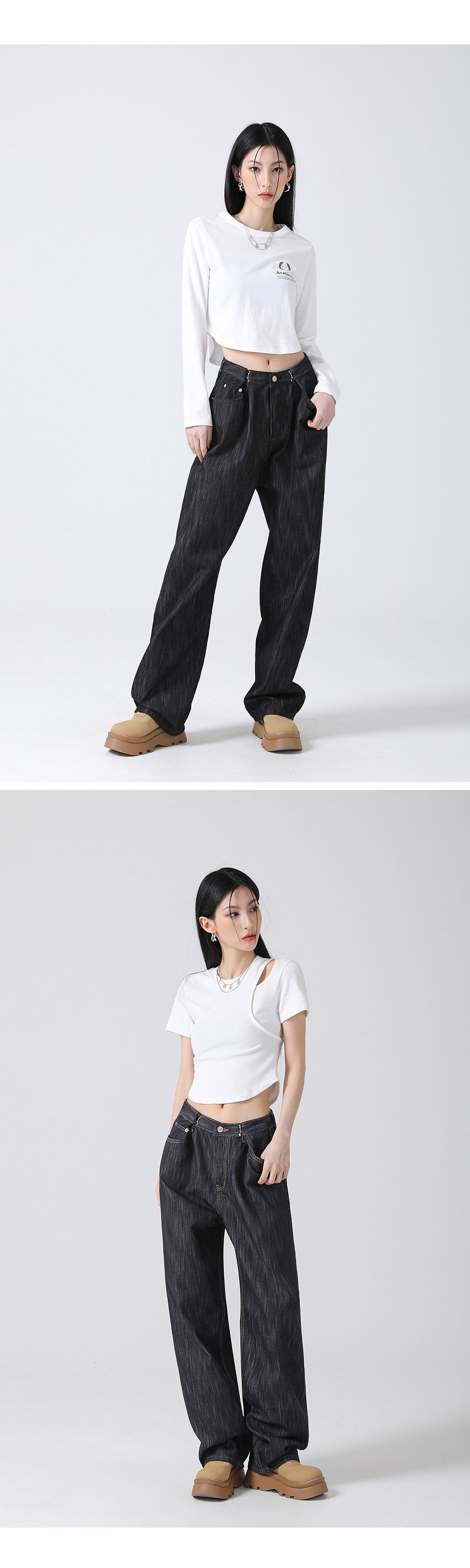 MUSINSA | AVANDRESS Nonfade BUCKLE WIDE DENIM PANTS INDIGO