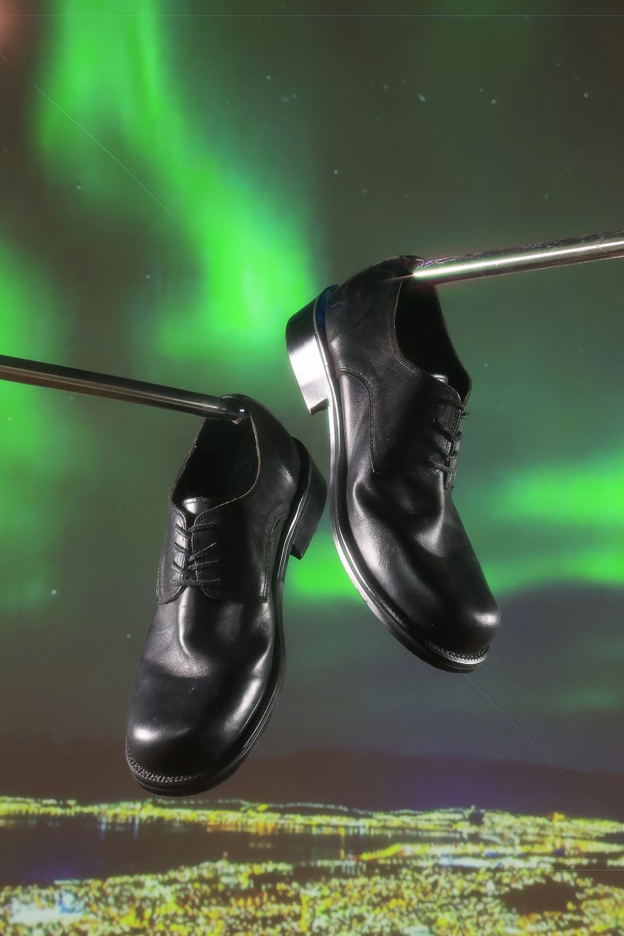 MUSINSA | YASE Wooden Derby Shoes Horsehide Black