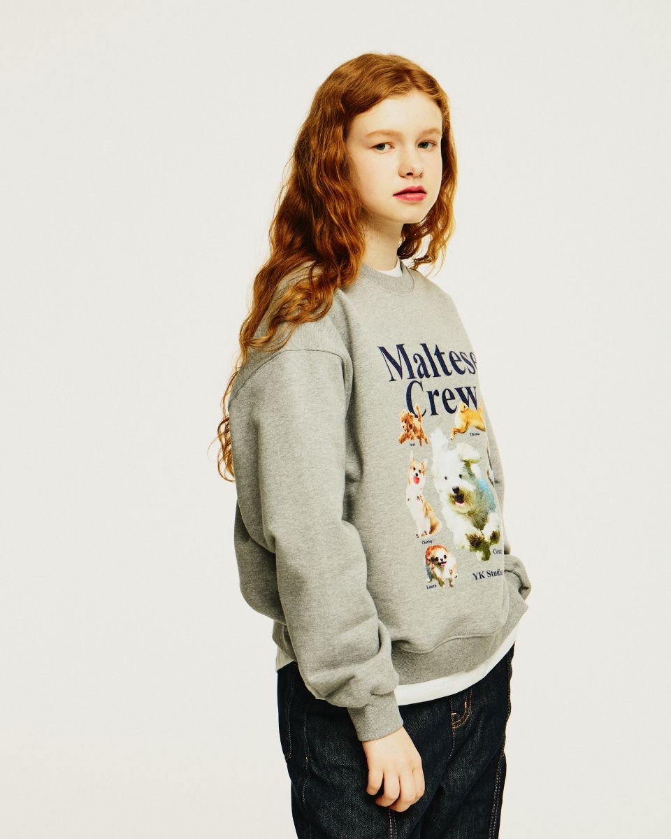 MUSINSA | WAI KEI Maltese Crew Sweatshirt Gray