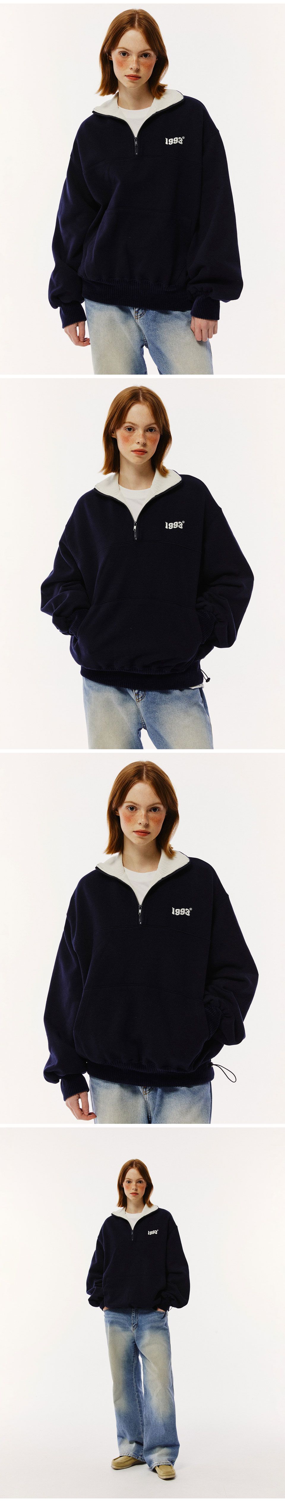 MUSINSA | 1993STUDIO Vintage Half Zip Up_Navy