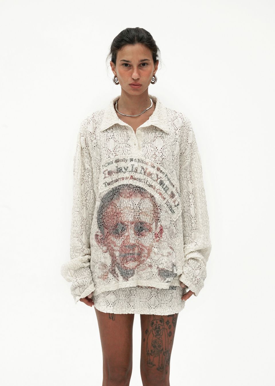 MUSINSA公式 | 604SERVICE TODAY IS NOT YOUR DAY COLLAR T SHIRT