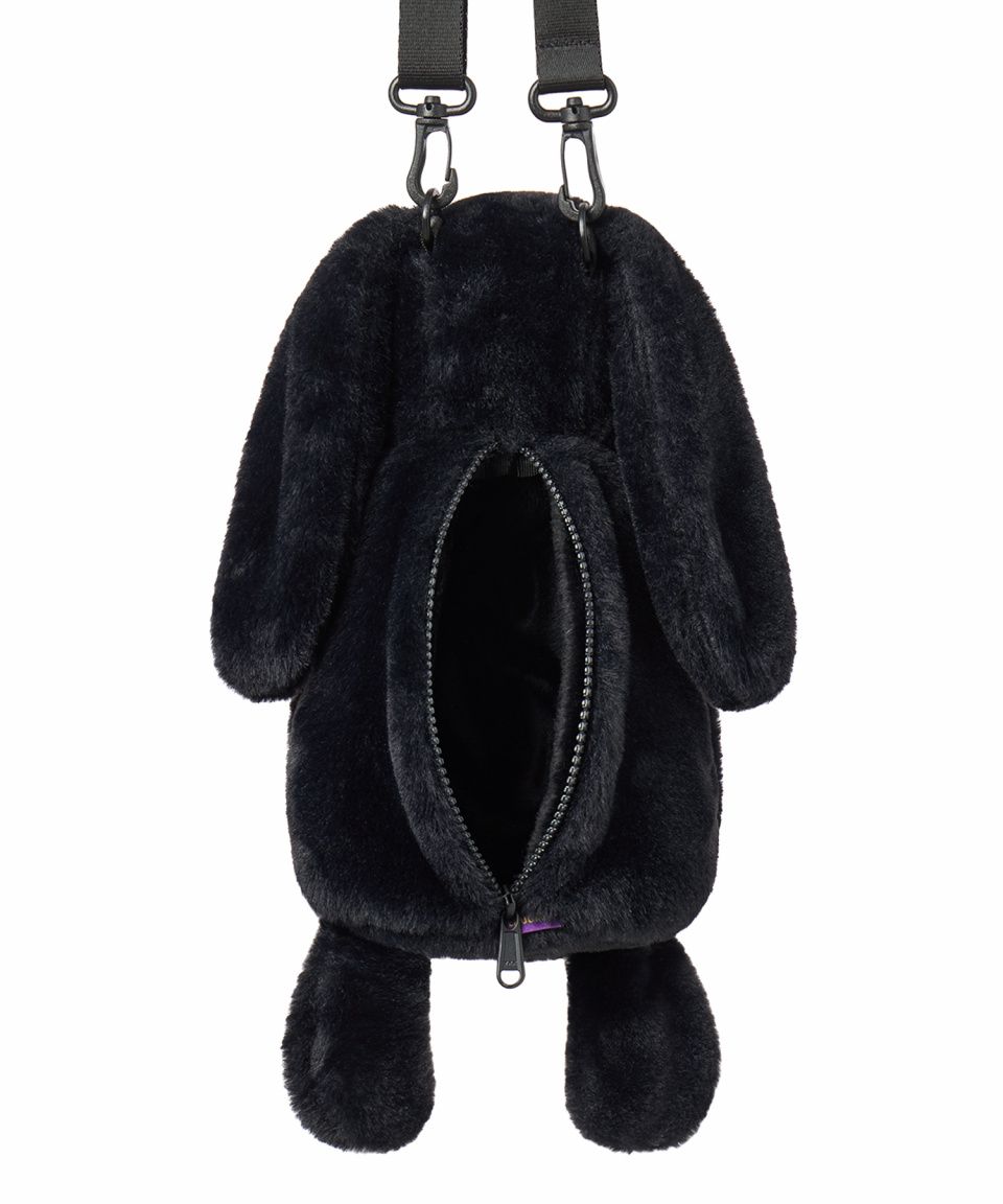 MUSINSA | LAUGHER Rabbit Cross Bag - Black