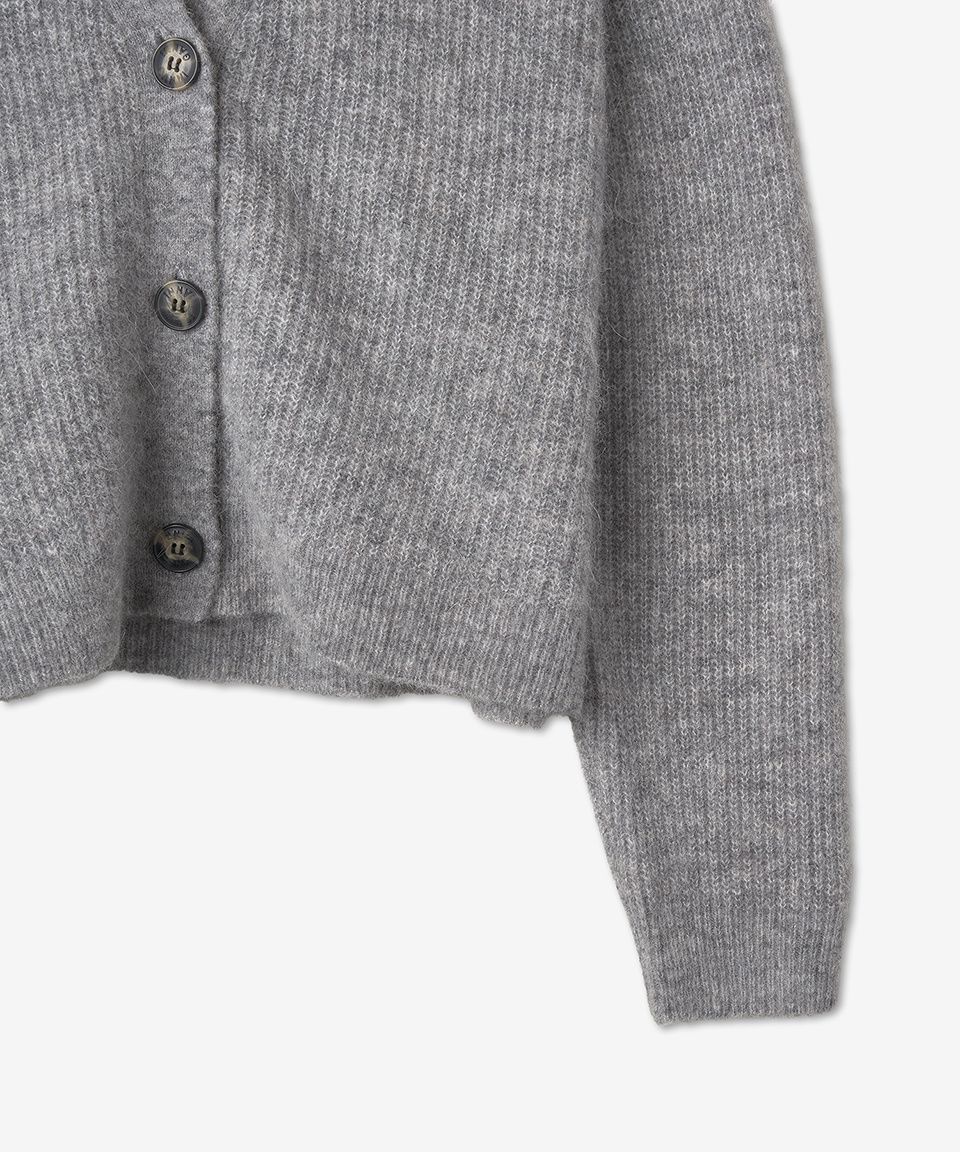 MUSINSA公式 | GANNI Alpaca Blend Cardigan - Gray / K1208921