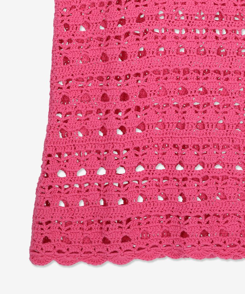 GANNI Crochet Cover-Up Slip Dress - Shocking Pink / K1807483 - MUSINSA