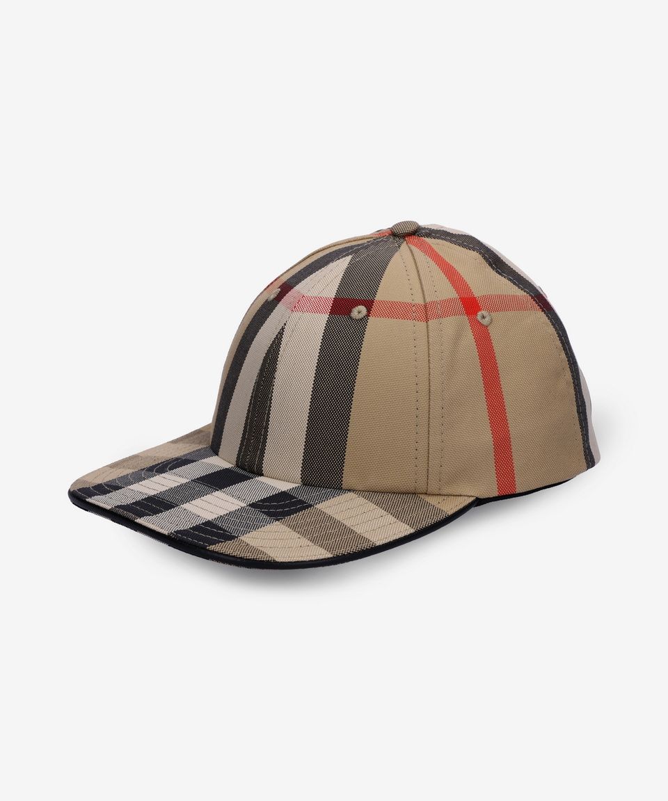 MUSINSA | BURBERRY Embroidered Logo Check Baseball Cap - Beige