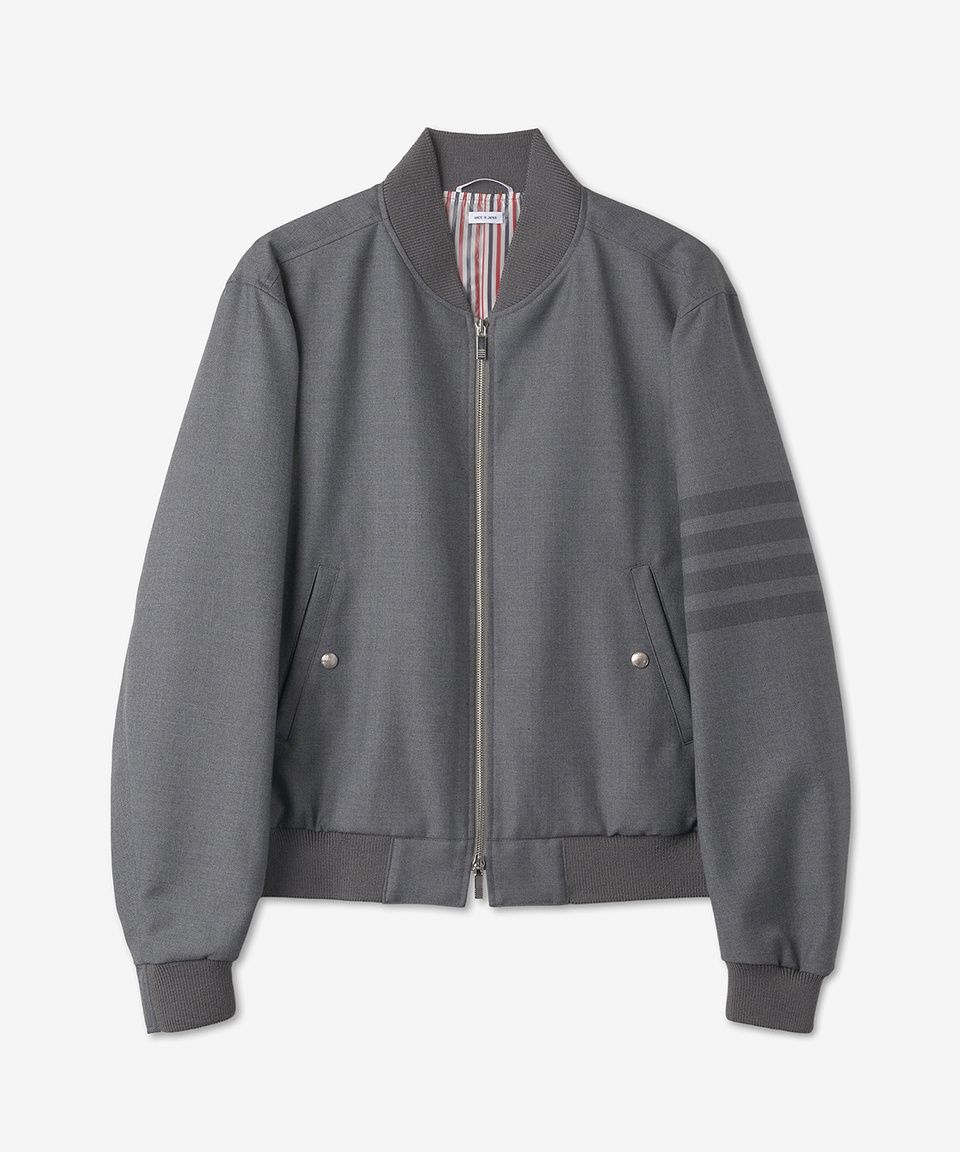 THOM BROWNE グレー ジャケット MUSINSA公式 | THOM BROWNE 4バリブドニットブルゾンジャケット