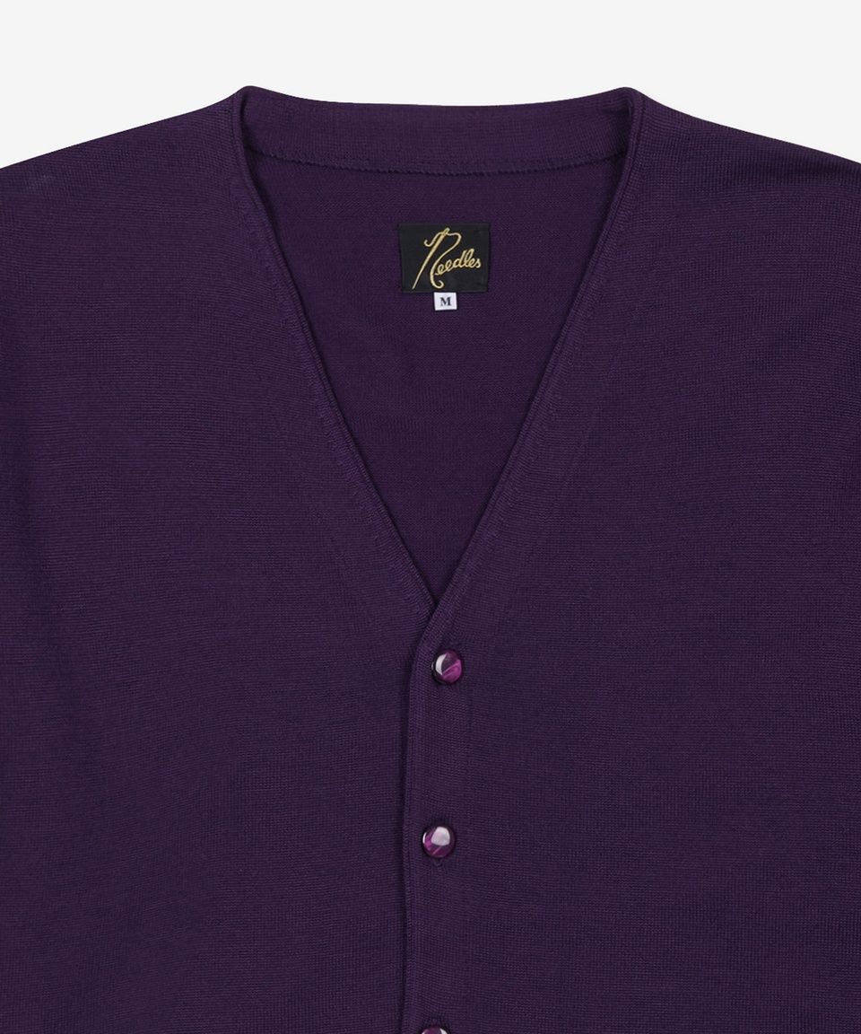 MUSINSA | NEEDLES V-neck cardigan - Purple / LQ2777050