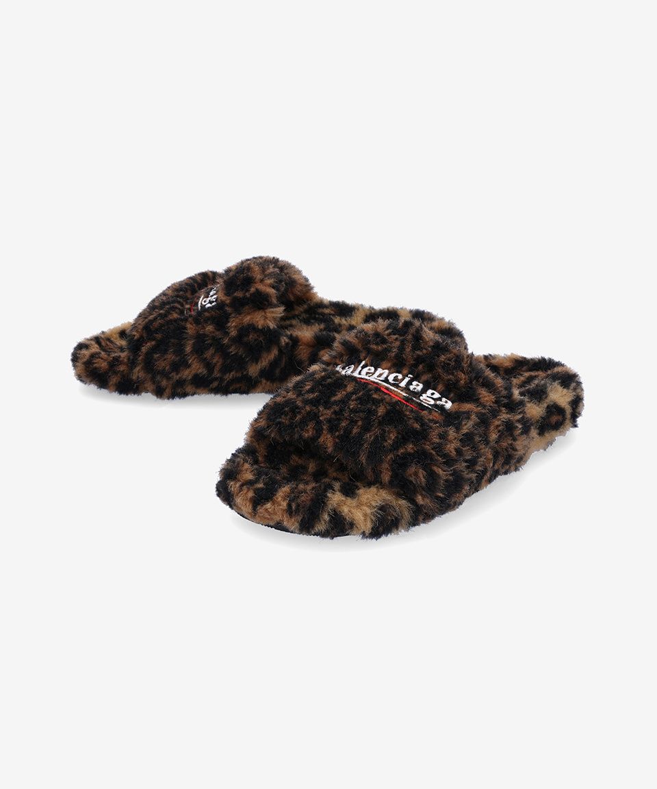 MUSINSA公式 | BALENCIAGA Furry Slide Sandals - Leopard