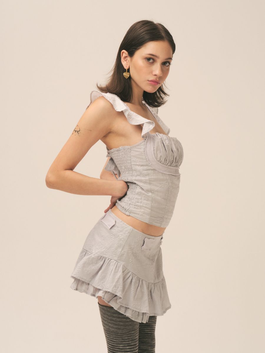 MUSINSA | GLOWNY RODEO MICRO MINI SKIRT (BABY BLUE)