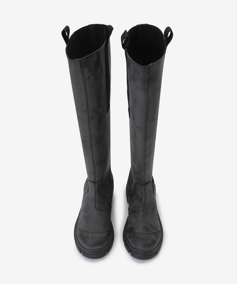 MUSINSA | GANNI Recycled Rubber Country High Boots - Black / S1913099