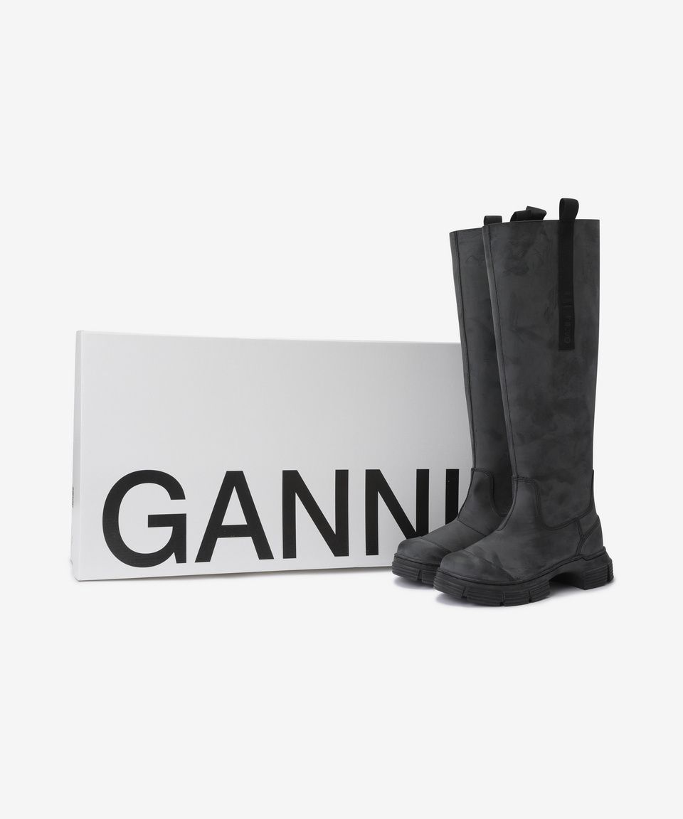 MUSINSA | GANNI Recycled Rubber Country High Boots - Black / S1913099